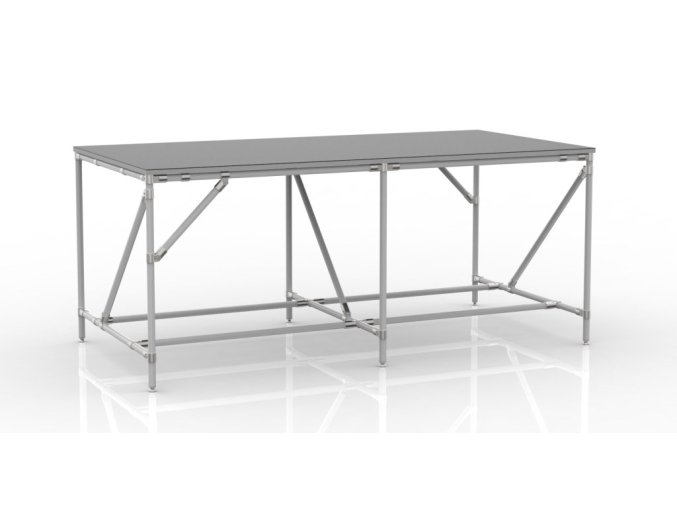 Pracovní stůl 22042004 [šedá + stříbrné spojky] (Vyberte barvu konstrukce: šedá + stříbrné spojky)