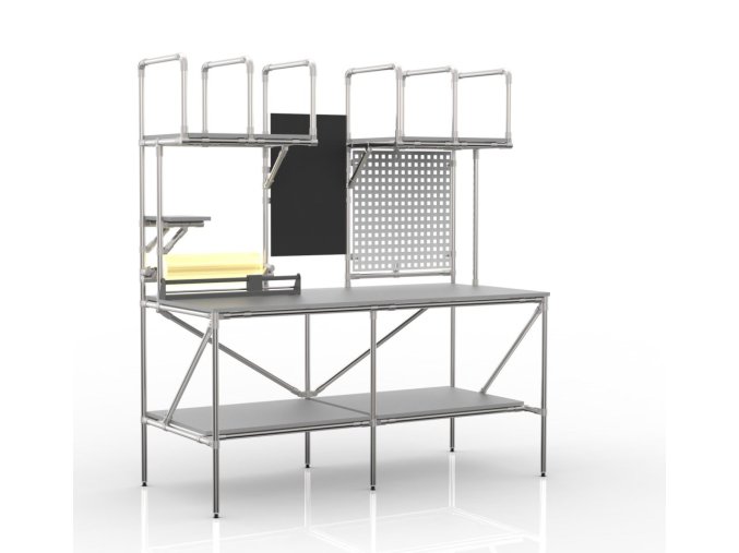 Balicí pracoviště 22103152 [šedá + stříbrné spojky] (Vyberte barvu konstrukce: šedá + stříbrné spojky)