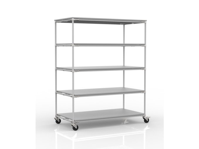 Policový regál 22110350 [šedá + stříbrné spojky] (Vyberte barvu konstrukce: šedá + stříbrné spojky)