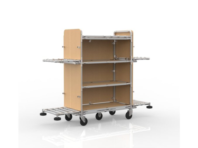 Hotelový vozík na míru 23052450 [šedá + stříbrné spojky] (Vyberte barvu konstrukce: šedá + stříbrné spojky)