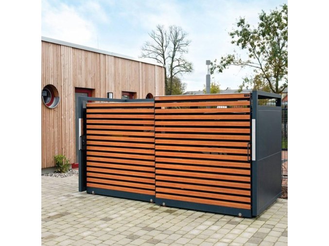 Přístřešek na kontejnery 1100 l Linis, různé velikosti, 2 x 1100 l, bez zadní stěny