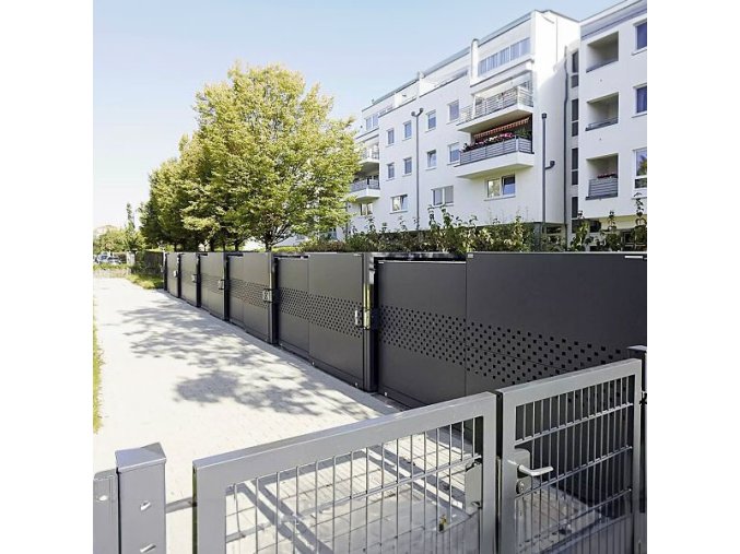 Přístřešek na kontejnery 1100 l Qubis, různé velikosti, 3 x 1100 l, se zadní stěnou