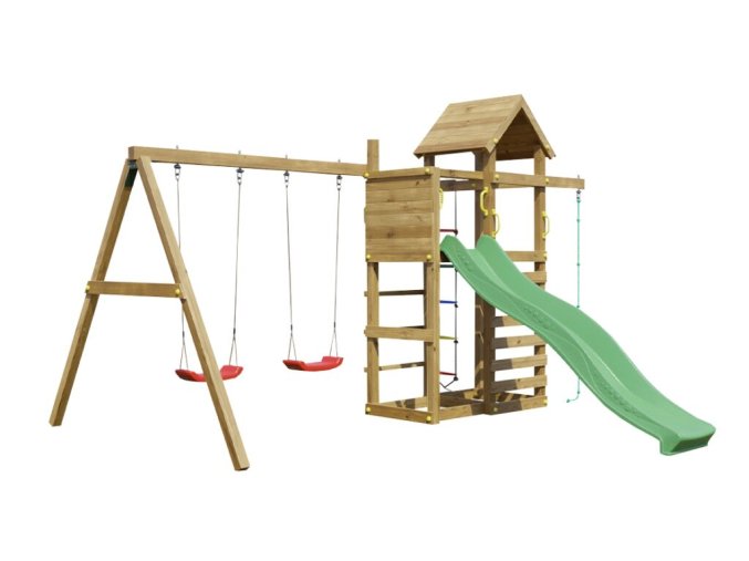 Dětské hřiště Marimex Play Basic 011 + zelená skluzavka