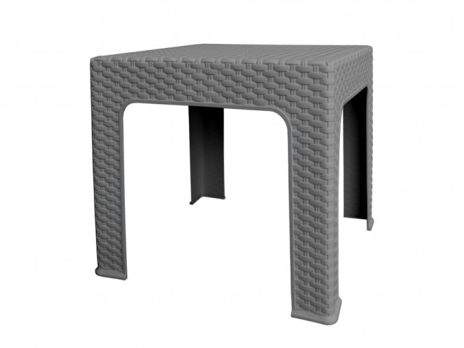 Mega Plast, plastový stůl BISTRO polyratan, rozměr 42,5 X 42,5 x 42 cm, šedý