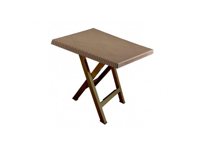 Mega Plast, plastový skládací stůl LEO, rozměr 70 x 70 cm, mocca + AKCE 1+1 ZDARMA