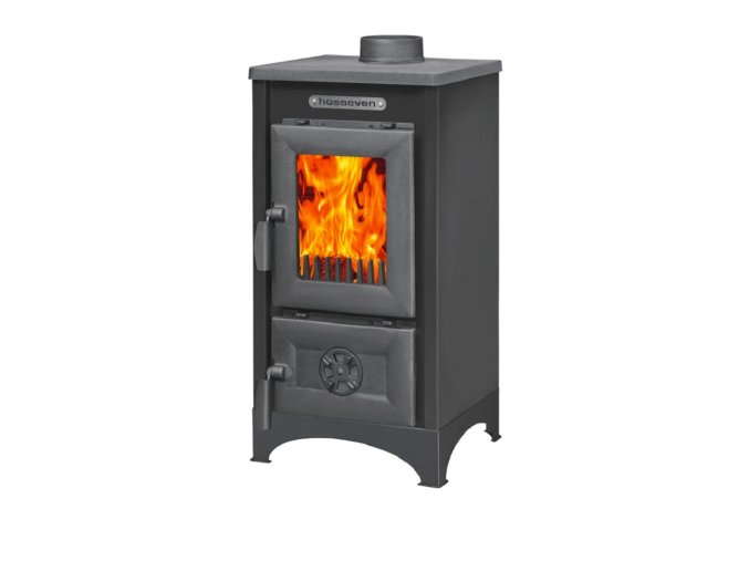 Hosseven, krbová kamna na TP 9008 mini černá, 7,09 kW, průměr 130 mm