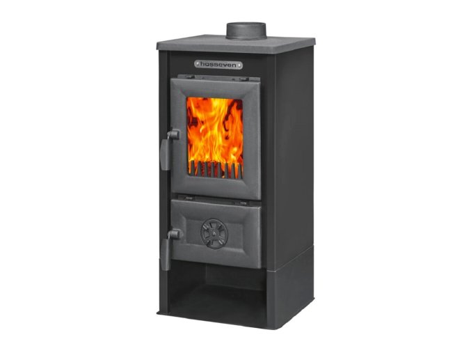 Hosseven, krbová kamna na TP 9008 maxi černá, 7,09 kW, průměr 130 mm