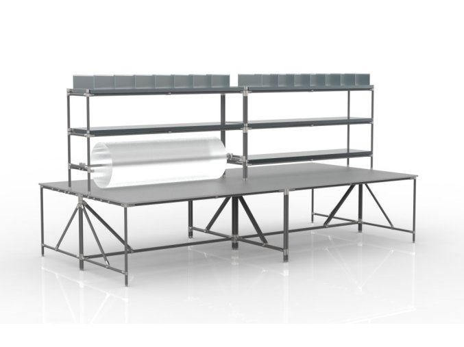 Balicí pracoviště 24080530 [šedá + stříbrné spojky] (Vyberte barvu konstrukce: šedá + stříbrné spojky)