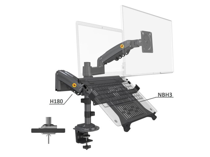 f 1780 0 Stolni drzak na notebook a monitor polohovatelny NB H3 H180