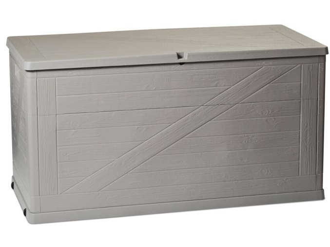 WOOD zahradní plastový úložný box 420 L - světle šedá