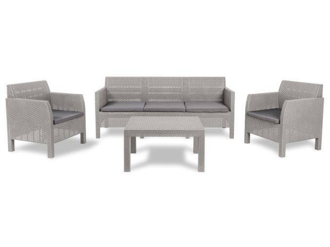 MATILDE 5 SEATER zahradní plastový set - šedá