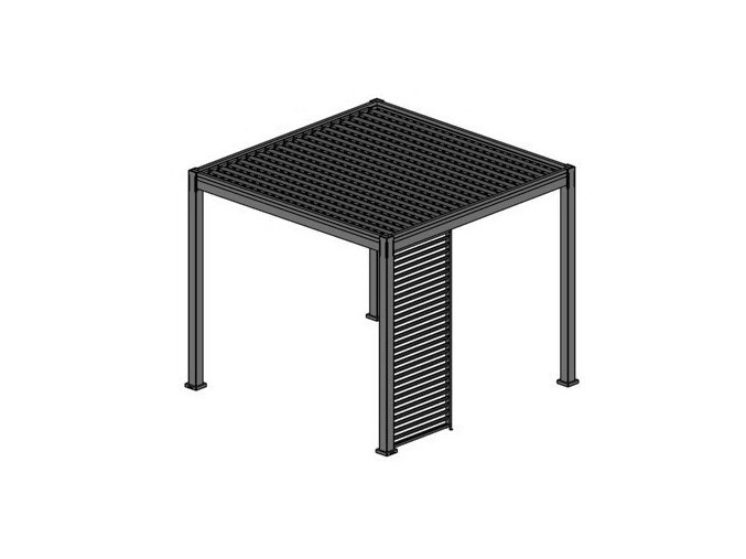 PANEL ZASTÍNĚNÍ, FIXNÍ LAMELY, HORIZONTÁLNÍ 1,3 m pro bioklimatickou pergolu