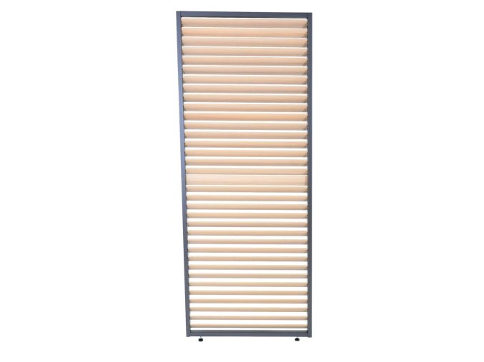 PANEL ZASTÍNĚNÍ WOOD, SKLÁPĚCÍ LAMELY, HORIZONTÁLNÍ 1 m pro bioklimatickou pergolu