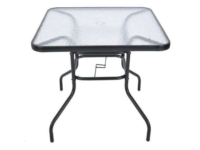 Zahradní stůl ZWMT 80x80 cm kovový se skleněnou deskou