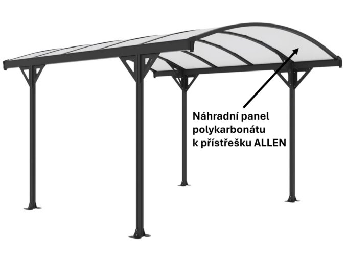 Panel polykarbonátu k přístřešku ALLEN - TRANSPARENTNÍ