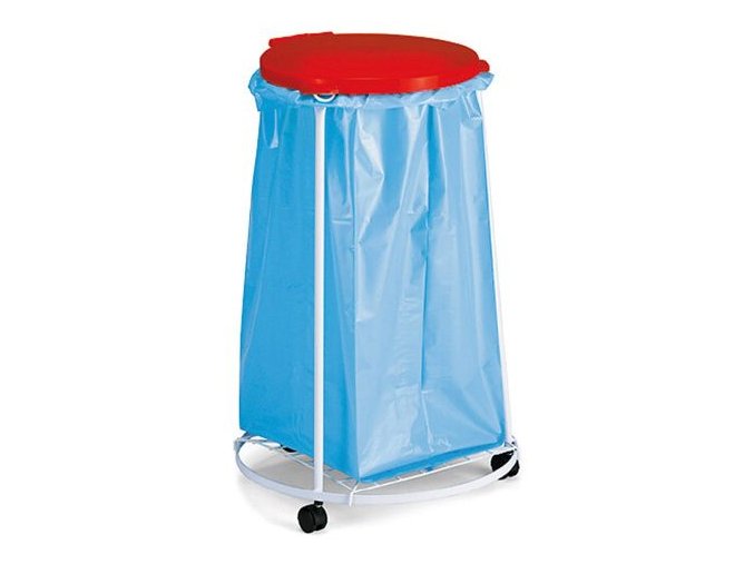 vyr 48787620 6 1 pojizdny stojan s barevnym vikem na odpadkove pytle cervene