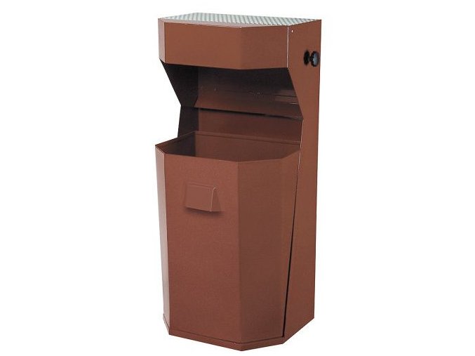 vyr 29185228 5 1 venkovni kovovy odpadkovy kos s popelnikem hnedy