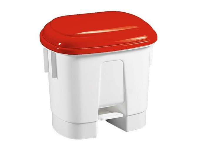 vyr 33074393 6 1 plastovy odpadkovy kos Sirius s pedalem na trideni odpadu cervene viko