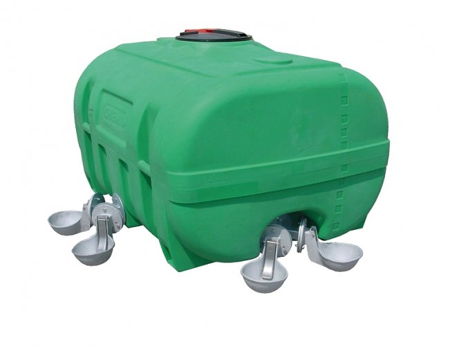 Plastová cisterna na vodu pro pastviny, zelená, 2000 l(8381)