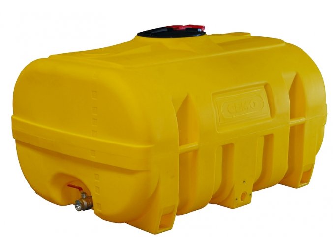 PE cisterna obdélníková s vlnolamem, 600 l, žlutá(10921)