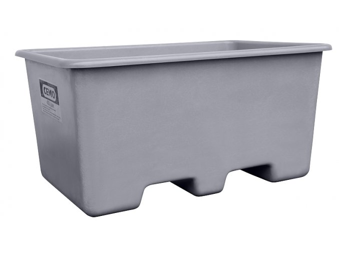 Laminátový kontejner s kapsami pro VZV, 200 l, vysoký, šedý(10584)
