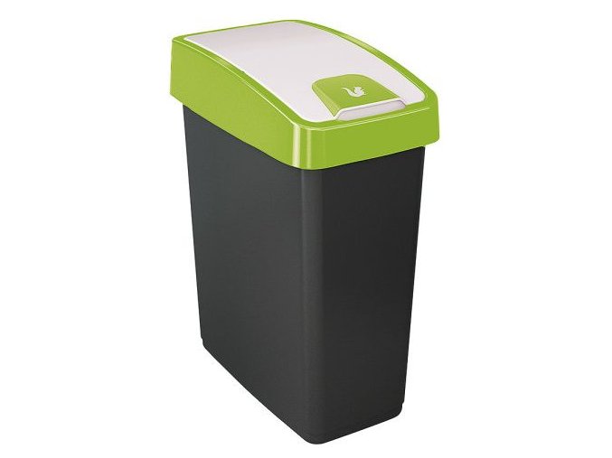 Odpadkový koš s dvojitým výklopem 25 l. zelený