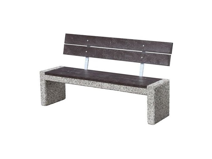Betonová lavička s opěradlem