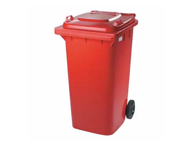 Plastová nádoba s kolečky červená, 240l - PLN 7246