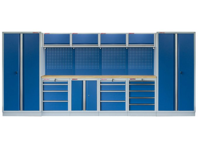 Kvalitní PROFI BLUE dílenský nábytek - 4535 x 2000 x 495 mm - MTGS1300A2 Blue