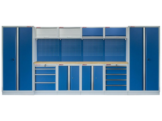 Kvalitní PROFI BLUE dílenský nábytek - 4535 x 2000 x 495 mm - MTGS1300AA1 Blue
