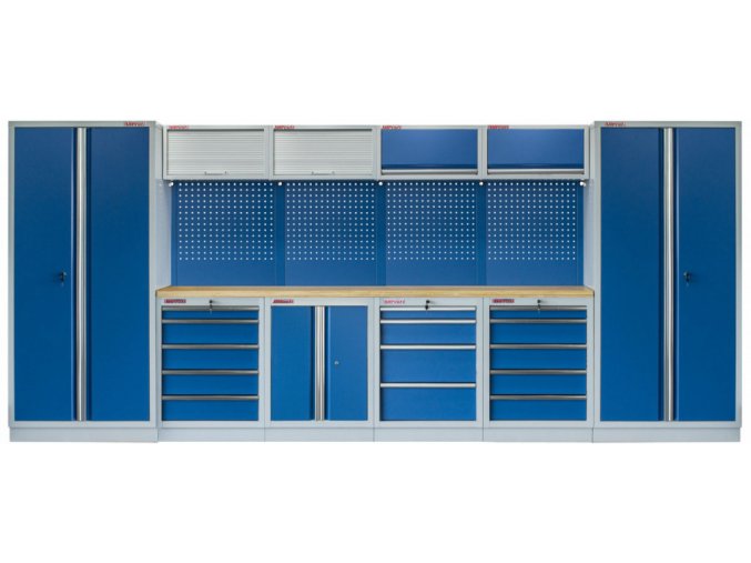 Kvalitní PROFI BLUE dílenský nábytek - 4535 x 2000 x 495 mm - MTGS1300AH Blue