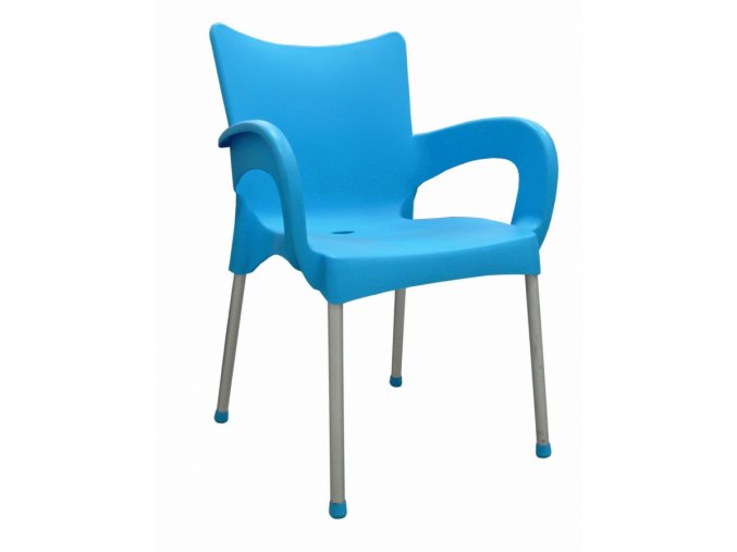 Mega Plast, plastová židle DOLCE (AL nohy), 82,5 x 59 x 55 cm, stohovatelná, tyrkysová