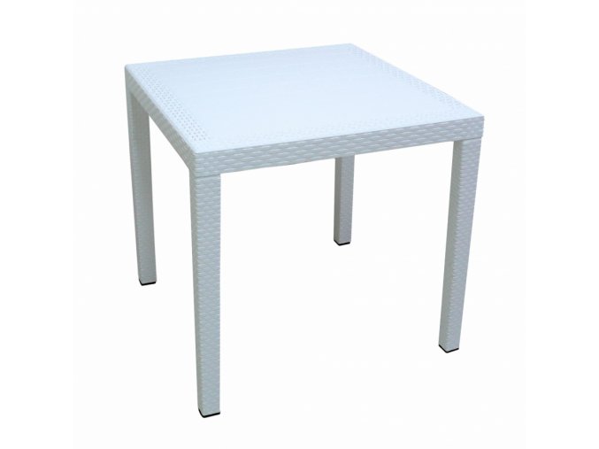 Mega Plast, plastový stůl RATAN LUX, 71 x 75,5 x 75,5 cm, vhodný k židlým BELLA a RATAN LUX, bílý
