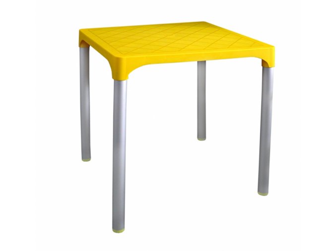 Mega Plast, plastový stůl VIVA, 72 x 72 x 72 cm, žlutý