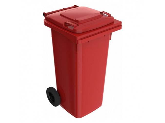 Plastová popelnice 120 l, červená