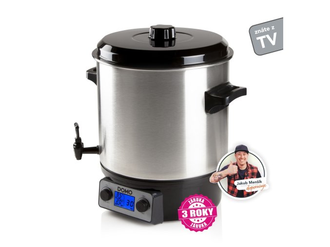 Zavařovací hrnec nerezový s LCD - DOMO DO42325PC, plnoautomat, 27 l, 2000 W