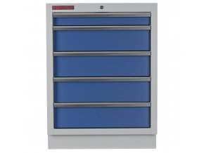 Celokovová dílenská skříňka PROFI BLUE s 5-ti šuplíky 680x458x910 mm - MTGC1305