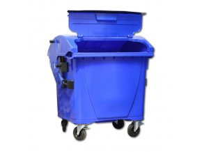 Plastový kontejner 1100 l víko ve víku, modrý