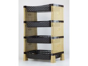 1593 mega plast shelf regal polyratan 41 x 30 x 65 cm krem wenge
