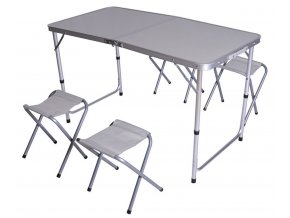 Campingový SET - stůl 120x60cm+4 stoličky
