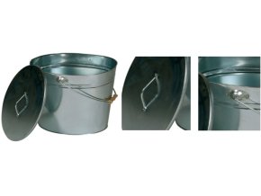 Lienbacher, pozink. oválná nádoba na popel s víkem 24 l, 40 x 25 x 35 cm