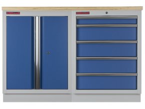 Sestava kvalitních PROFI BLUE dílenských skříněk s pracovní deskou - MTGS1300BAL08 Blue
