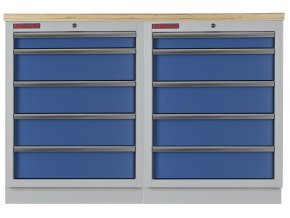 Sestava kvalitních PROFI BLUE dílenských skříněk s pracovní deskou - MTGS1300BAL11 Blue