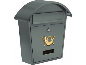 Poštovní schránka se stříškou oblou 380x320x105mm šedá