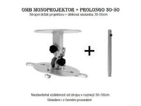 OMB Monoprojektor 30-50 stropní držák na projektory (Držák na projektory se stropním zavěšením, vzdálenost od stropu 30-50cm)