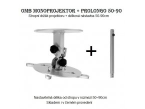 OMB Monoprojektor 50-90 stropní držák na projektor (Držák na projektory se stropním zavěšením, nastavitelná vzdálenost od stropu 50-90cm)