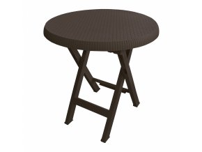 2253 mega plast plastovy skladaci stul teo prumer 70 cm wenge