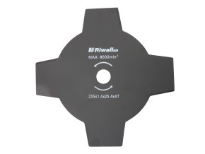 Riwall PRO Žací nůž čtyřzubý ke křovinořezu pr. 255mm, vnitřní průměr 25,4mm, tloušťka 1,4mm