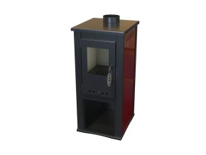 BELLA THALIA, krbová kamna OKTA M ECO, teplovzdušná 3,9 kW, bordó