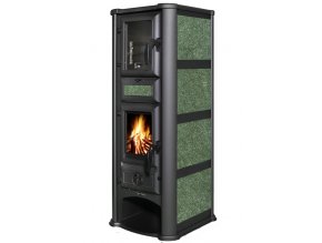TIM SISTEM, krbová kamna na TP Lederata Plus ECO 8,2 kW zelená-pistácie